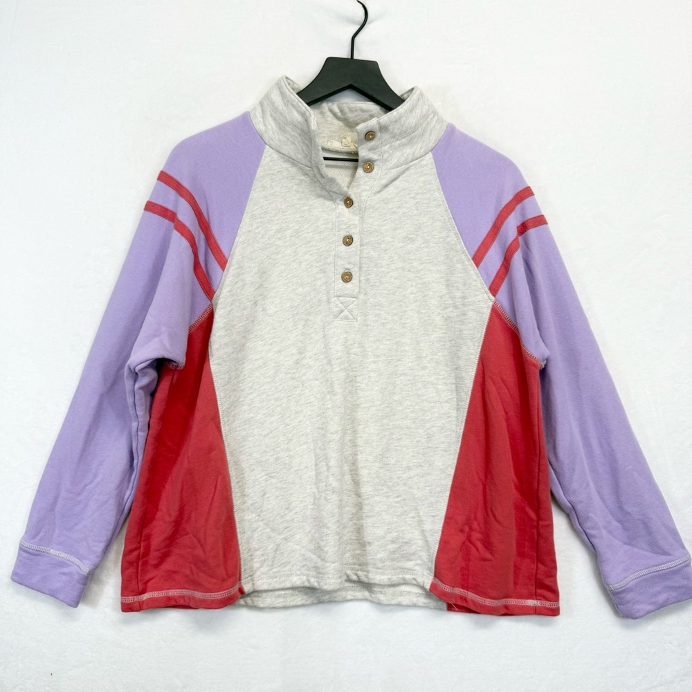 Easel Women's Colorblock Sweatshirt - Red, Purple, Gray